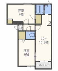 栄町駅 バス11分  東66　東苗穂線　伏古13条3丁目下車：停歩3分 2階の物件間取画像